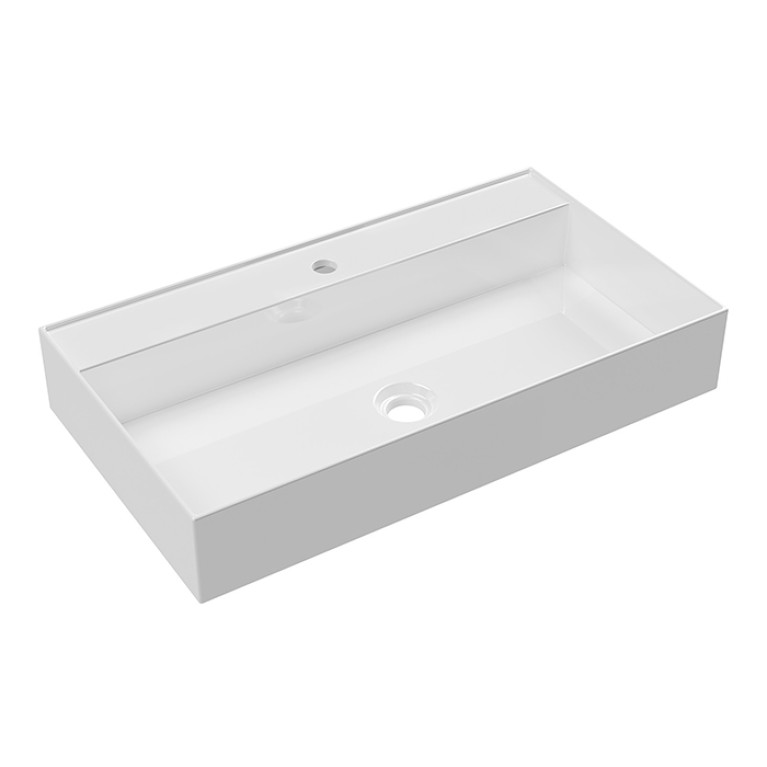 Alice Hide Раковина 80x45хВ13,5, подвесная, с отверстием под смеситель, белый глянцевый