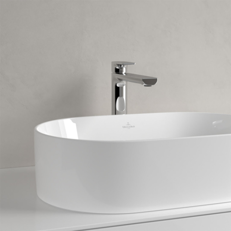 VilleroyBoch Collaro Раковина накладная 560*360*145h, без отв. под смеситель, без перелива, TitanCeram, цвет альпийский белый