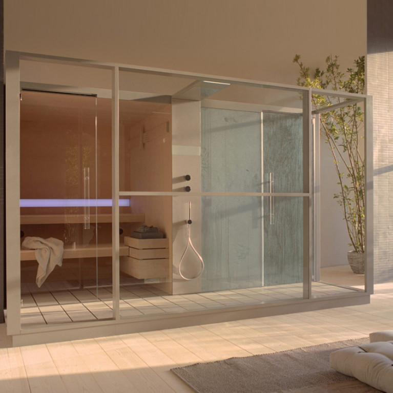 Effegibi Logica Spa Filo СаунаХаммам 373x250xh217см, угловая SX, цвет: Stone
