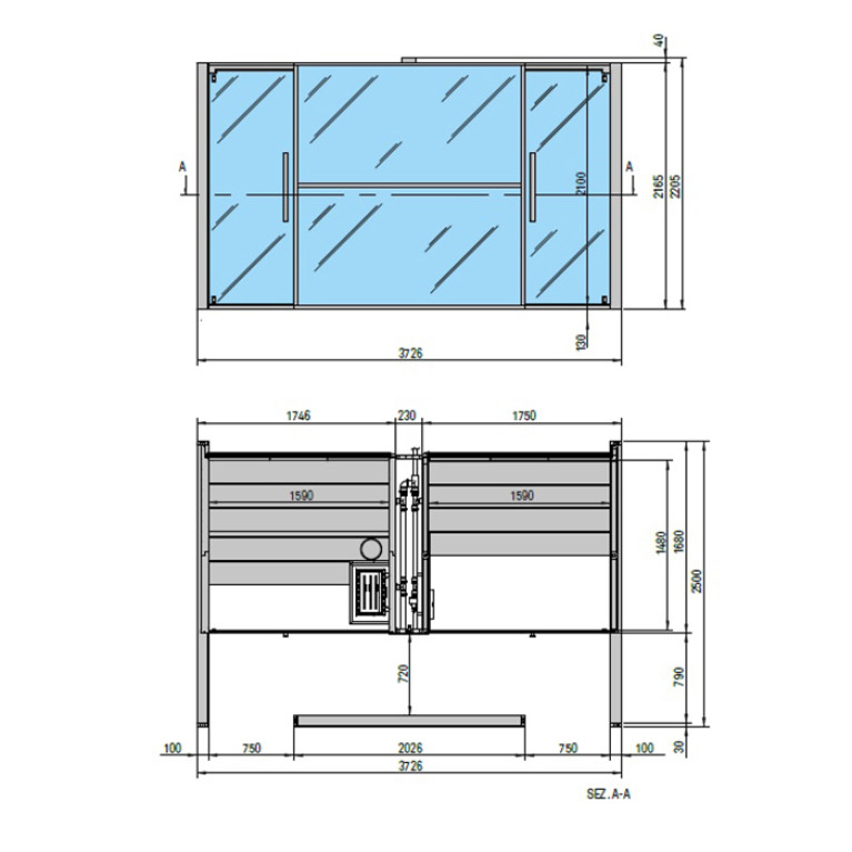 Effegibi Logica Spa Filo СаунаХаммам 373x250xh217см, угловая DX, цвет: Stone
