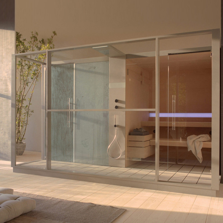 Effegibi Logica Spa Filo СаунаХаммам 373x250xh217см, угловая DX, цвет: Stone