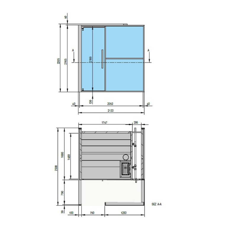 Effegibi Logica S Filo Сауна 214x250h217см, угловая SX, цвет: White Cloud