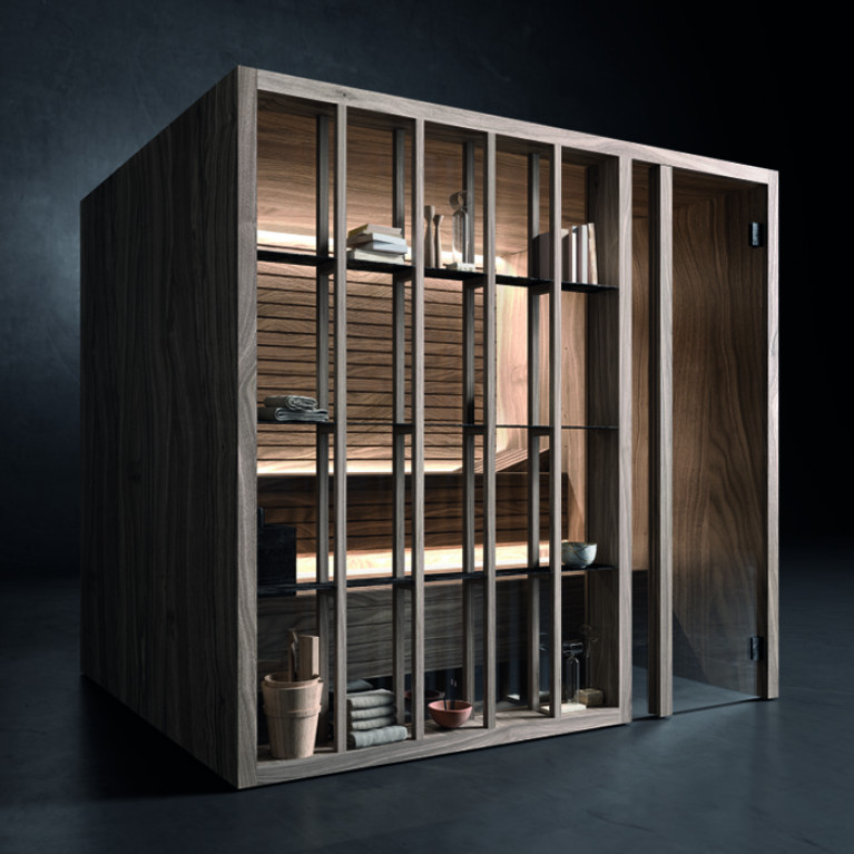 Effegibi Yoku S Shelf Сауна 174x170h214см, DX, цвет: черный орех