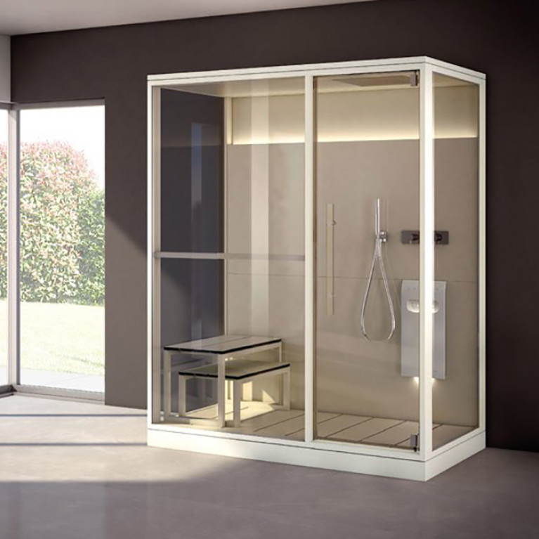 Effegibi Logica H Filo Сауна 214x250h217см, угловая SX, цвет: Stone