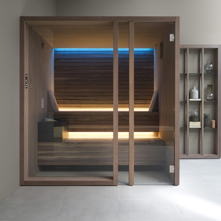 Effegibi Yoku S Glass Сауна 230x200h214см, DX, цвет: осина термообработанная