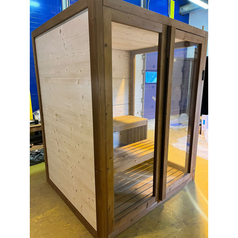 TREESSE AURA сауна 180х150х216Н, SX (левый вариант), подсветка, фронтальная дверь стекло/дерево (БЫЛА на ВЫСТАВКЕ и через 4 дня упакована!!)