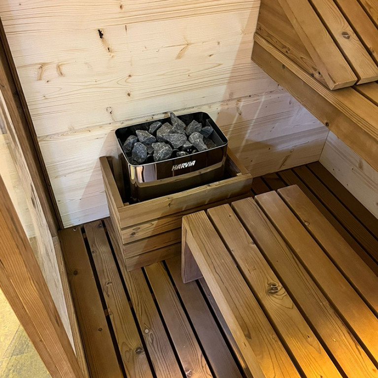TREESSE AURA сауна 180х150х216Н, SX (левый вариант), подсветка, фронтальная дверь стекло/дерево (БЫЛА на ВЫСТАВКЕ и через 4 дня упакована!!)