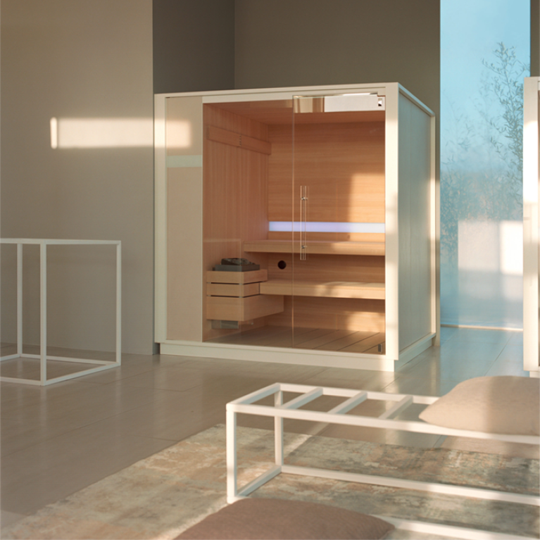 Effegibi One S Сауна уголовая L.H., SX, 214x171xh226см, отделка: Soft Sand