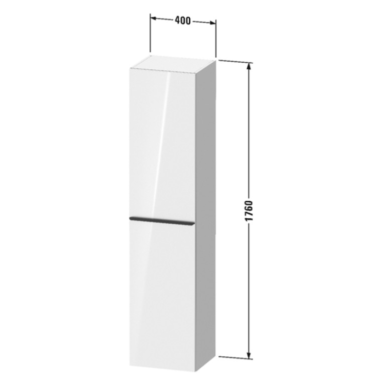 Duravit D-Neo  Пенал 1760*400*360мм, петли справа, цвет 76- орех натуральный