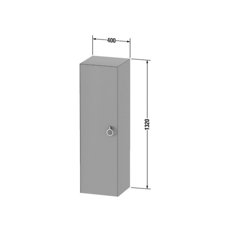 Duravit White Tulip Шкаф подвесной, 1320x400x360 мм, 1 дверца, 3 стекл полки с алюм, петли справа, цвет: белый высокоглянцевый