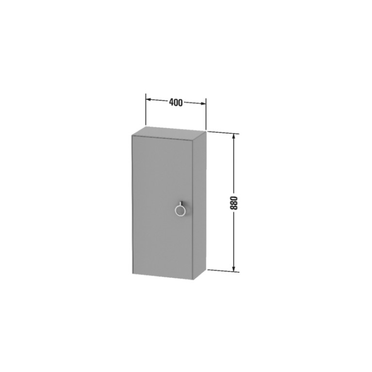 Duravit White Tulip Шкафчик подвесной, 880x400x240 мм, 1 дверца, 2 стекл полки с алюм, петли справа, цвет: белый высокоглянцевый