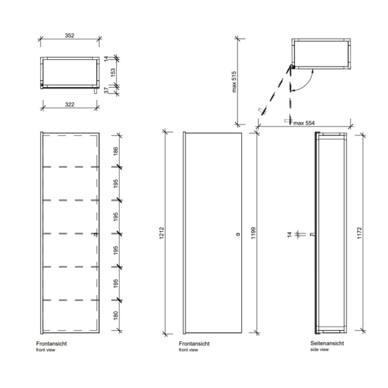 Decor Walther Glas S 4 Шкафчик подвесной 35x19x120см, стекло прозрачное, цвет: хром ЗАКАЗ ПО ЗАПРОСУ
