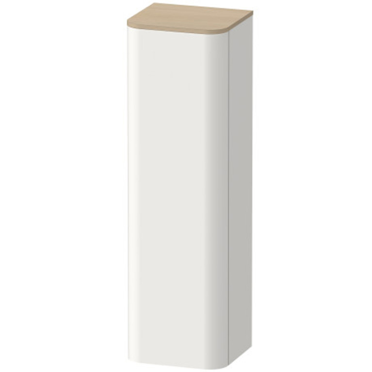 Duravit Happy D.2 Plus Пенал подвесной 1330x400x360мм с 3 стеклянными полками петли слева, цвет: Скандинавский белый шелковисто-матовый (без топа)
