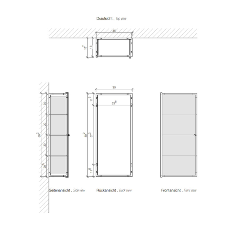 Decor Walther Glas S 3 Шкафчик подвесной 35x19x40см, цвет: черный матовый ЗАКАЗ ПО ЗАПРОСУ