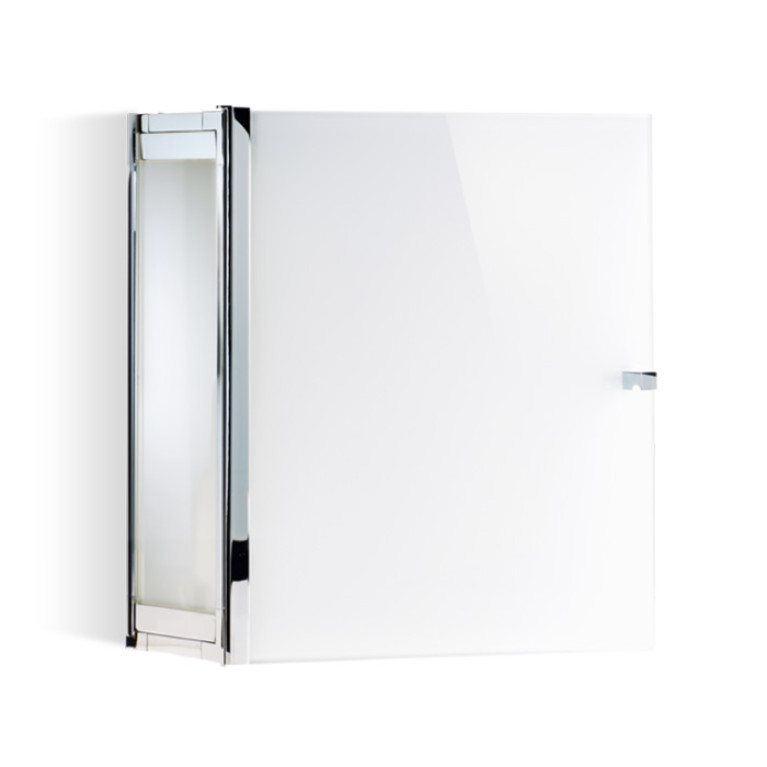 Decor Walther Glas S 2 Шкафчик подвесной 35x19x40см, стекло белое, цвет: хром ЗАКАЗ ПО ЗАПРОСУ