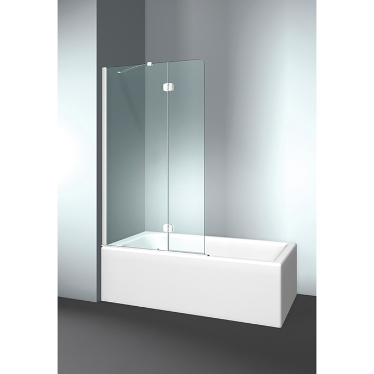 VismaraVetro Шторка на ванну PV 65х150Hсм, размер 110-112(60+50)см, SX (левая), стекло Transparent 04, Bright Silver 21, петли С67 внутр. Откр., TPA