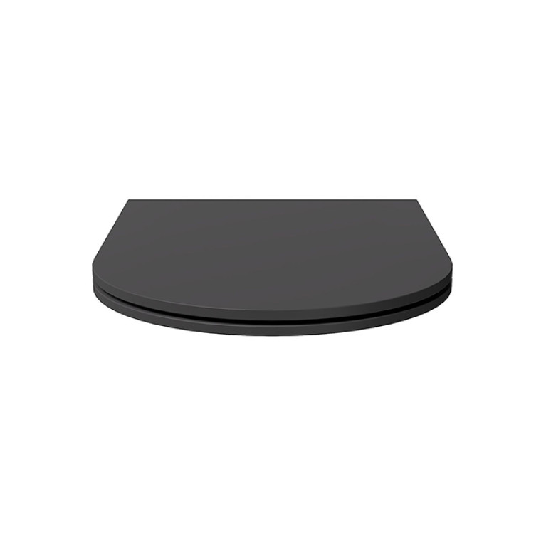 Alice Hide Сиденье с крышкой для унитаза Round, тонкое, с микролифтом, чёрный матовый, крепления хром