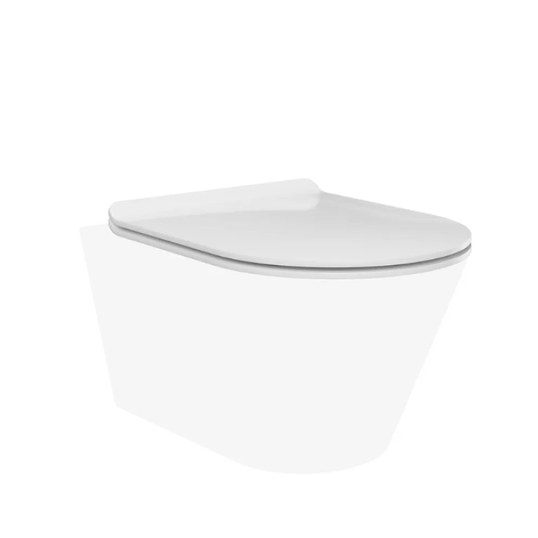 Kerama Marazzi Сиденье PLAZA Modern для подвесного унитаза, быстросъемное с softclose, белое глянцевое  (продажа ТОЛЬКО с унитазом MO.wc.02!)