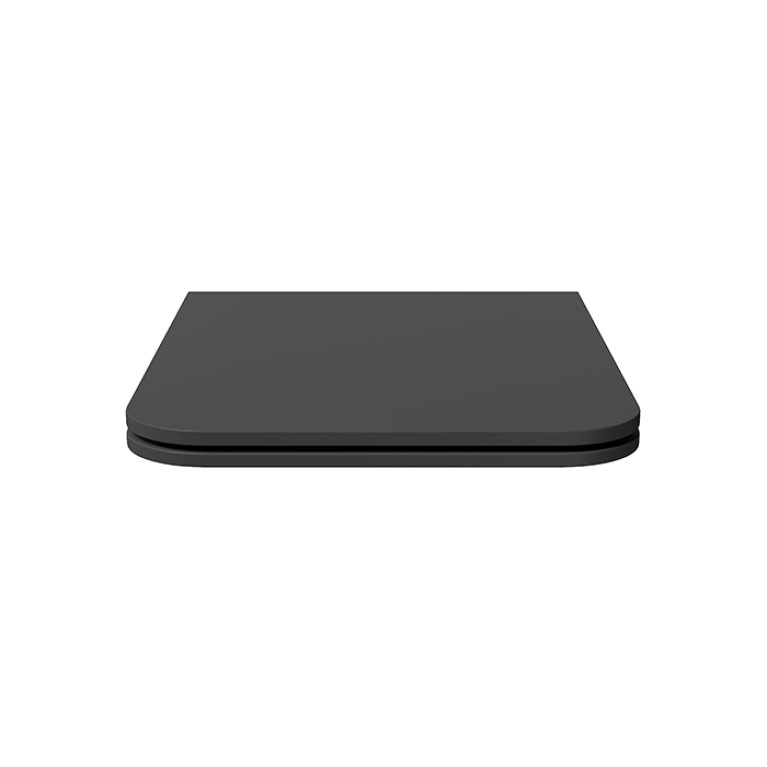 Alice Hide Сиденье с крышкой для унитаза Square, тонкое, с микролифтом, чёрный матовый, крепления хром