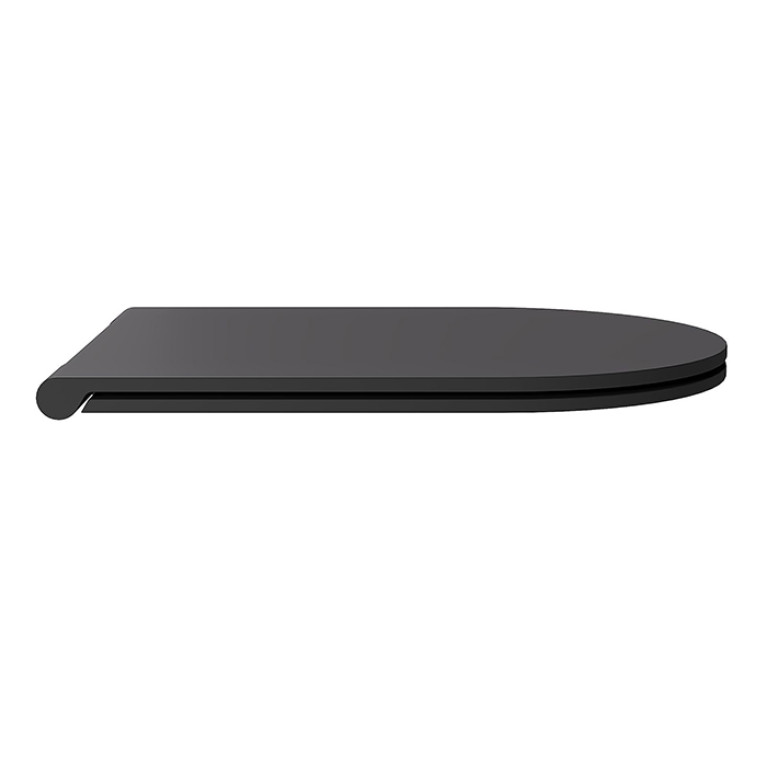 Alice Hide Сиденье с крышкой для унитаза Round, тонкое, с микролифтом, чёрный матовый, крепления хром