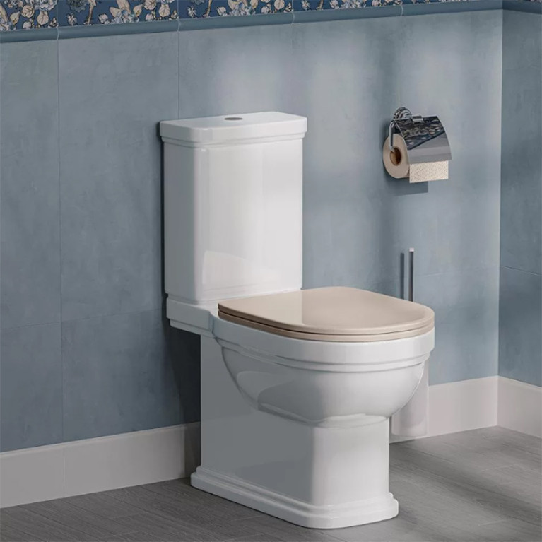 Kerama Marazzi Сиденье POMPEI для напольного унитаза, быстросъемное с softclose, камео бежевый глянцевое