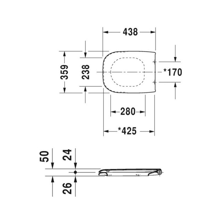 Duravit  D-CODE сиденье  д/унитаза, белый, без микролифта (Спец.цена из наличия)