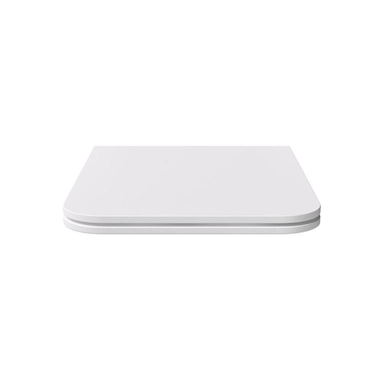 Alice Hide Сиденье с крышкой для унитаза Square, тонкое, с микролифтом, белый матовый, крепления хром