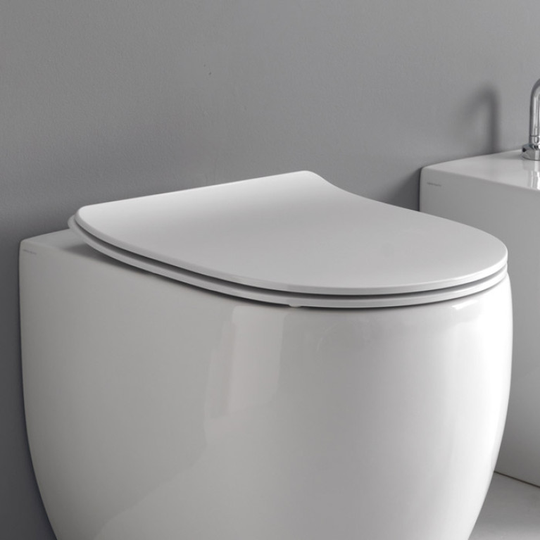 Kerasan Flo сиденье SLIM белое,крепление хром (микролифт) (3191N)