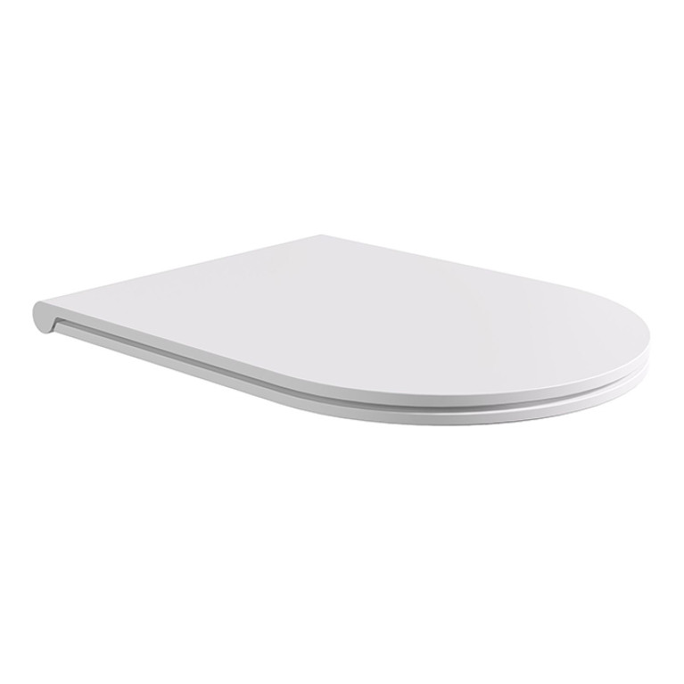 Alice Hide Сиденье с крышкой для унитаза Round, тонкое, с микролифтом, белый матовый, крепления хром