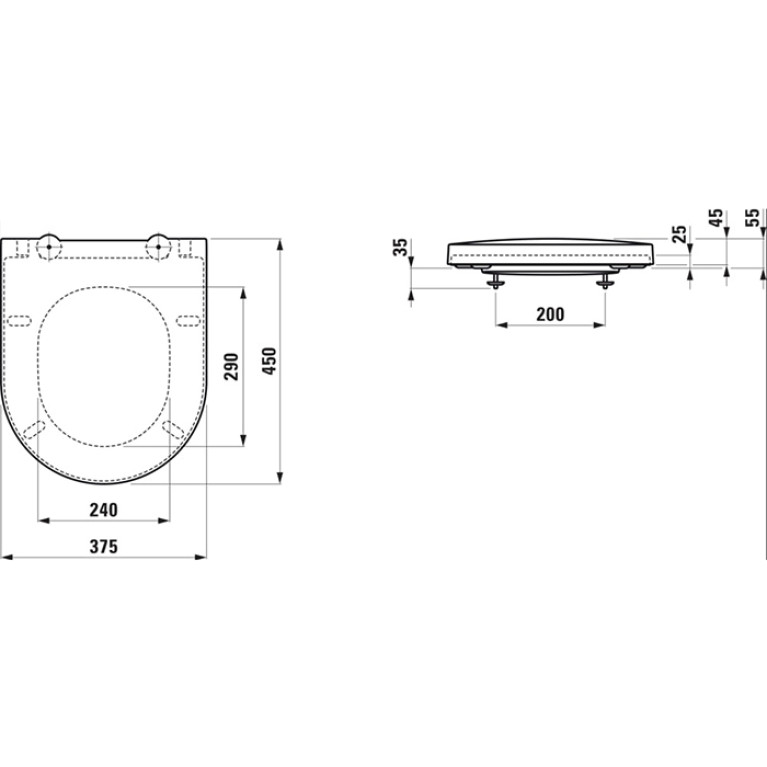 Laufen Sonar Сиденье 450х375х55 мм, съемное с микролифтом, цвет белый глянец (со склада продаем с унитазами!)