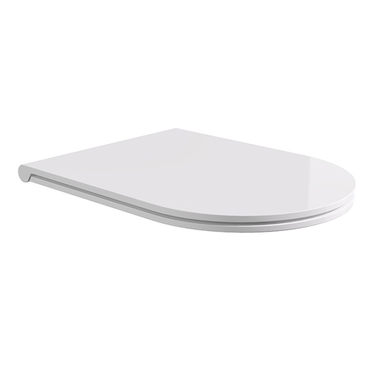 Alice Hide Сиденье с крышкой для унитаза Round, тонкое, с микролифтом, белый глянцевый, крепления хром