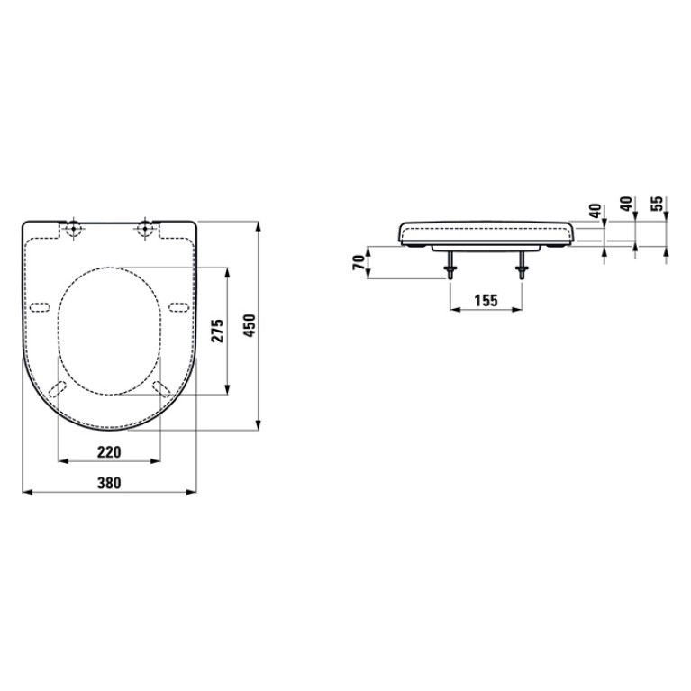 LAUFEN Pro Сиденье быстросъемн, для 2095.0-2/5, 2195.6-9, 2295.1, 2495.5-9, 2595.5-7, цвет белый/без микролифта