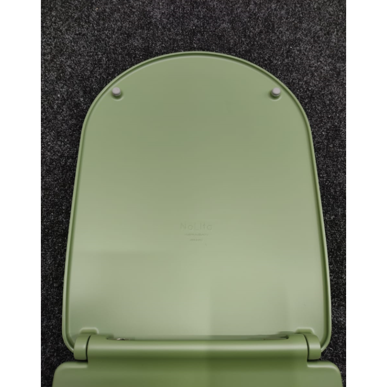 Kerasan Nolita Сиденье для унитаза SLIM быстросъемное, цвет Verde, петли хром (микролифт)