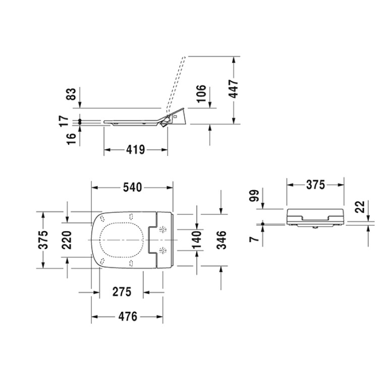 Duravit SensoWash Slim Сиденье для унитаза унитаза SensoWash с душем, 375х540 мм,цвет белый (НЕ Производится!)