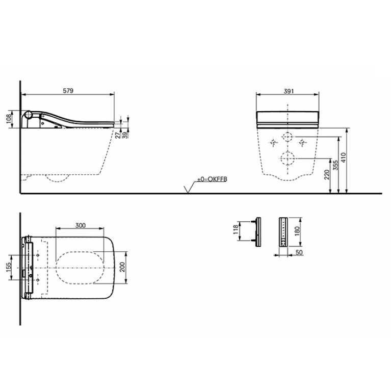 TOTO WASHLET SW  Сиденье 579*391*108мм, с дистанционным управлением и автосмывом, для унитаза:  CW522EY,  цвет: белый