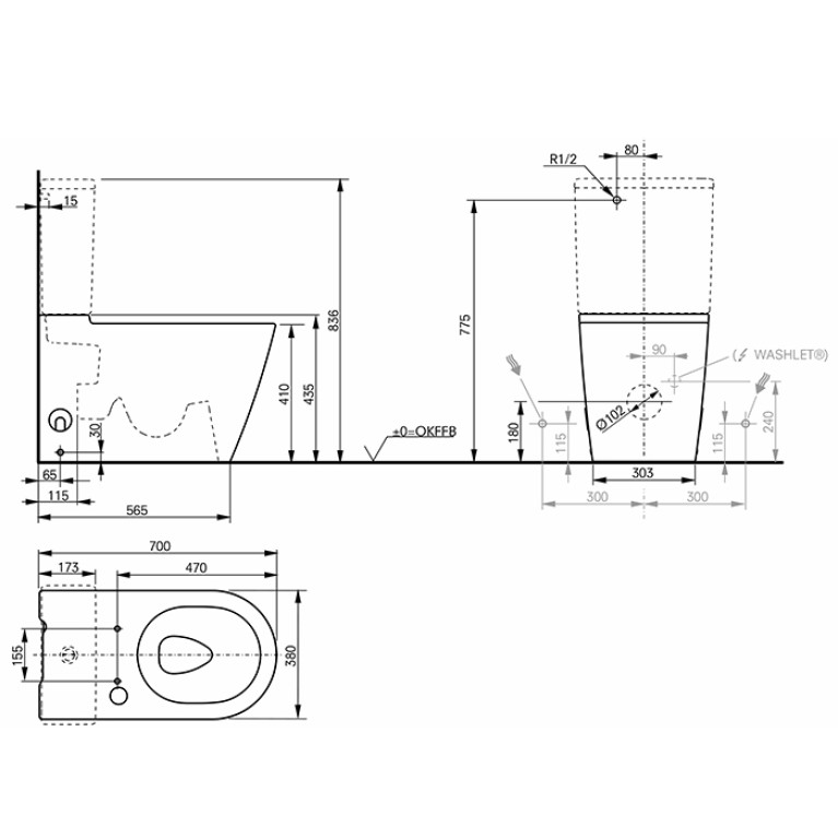 TOTO WASHLET RG Сиденье- вошлет 383х540х130 мм, с дистанционным управлением, для унитаза CW553EY/CW561, цвет: белый