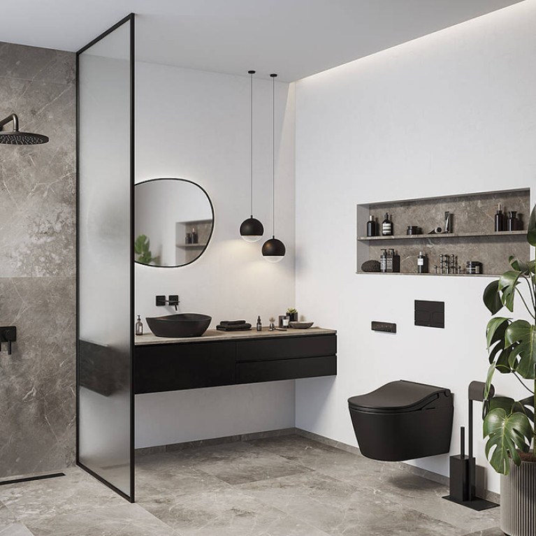 TOTO WASHLET RW Сиденье 579*391*108 мм, с дистанционным управлением, для унитаза CW542/CW563, цвет: черный матовый