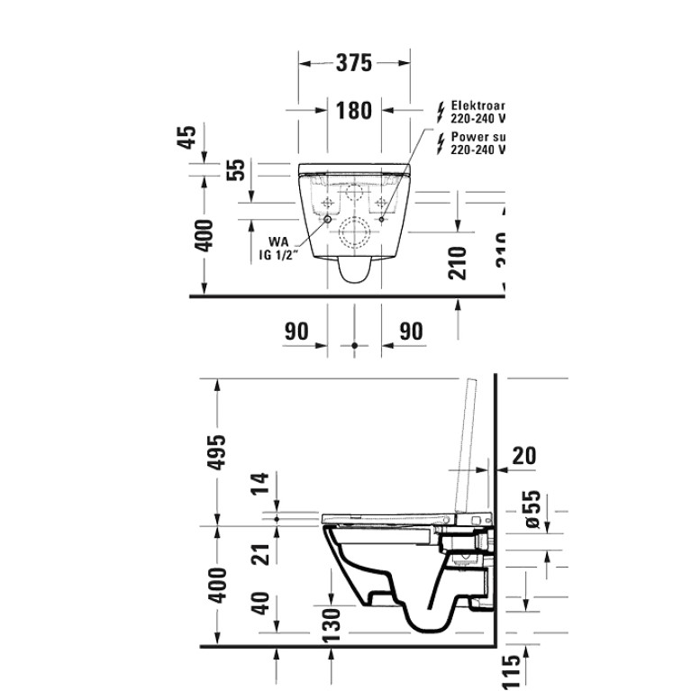 Duravit D-Neo Крышка Sensowash с возможностью подключения автосмыва, цвет белый (для унитаза 2502092096) (СПЕЦЦЕНА с нашего склада!)
