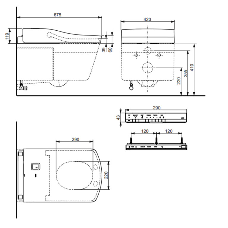 TOTO NEOREST AC  WASHLET Сиденье 423x675x119 мм, с дистанционным управлением, для унитаза: AC CW996P,  цвет: белый