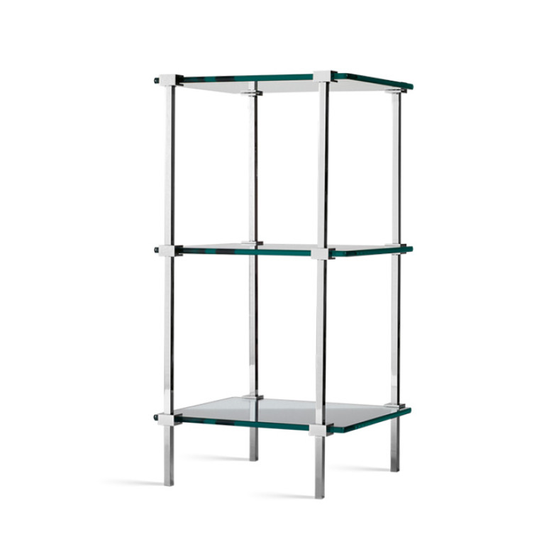 Decor Walther T 11 Стеллаж 35x30x67.5см, напольный, 3 стеклянные полки, цвет: хром