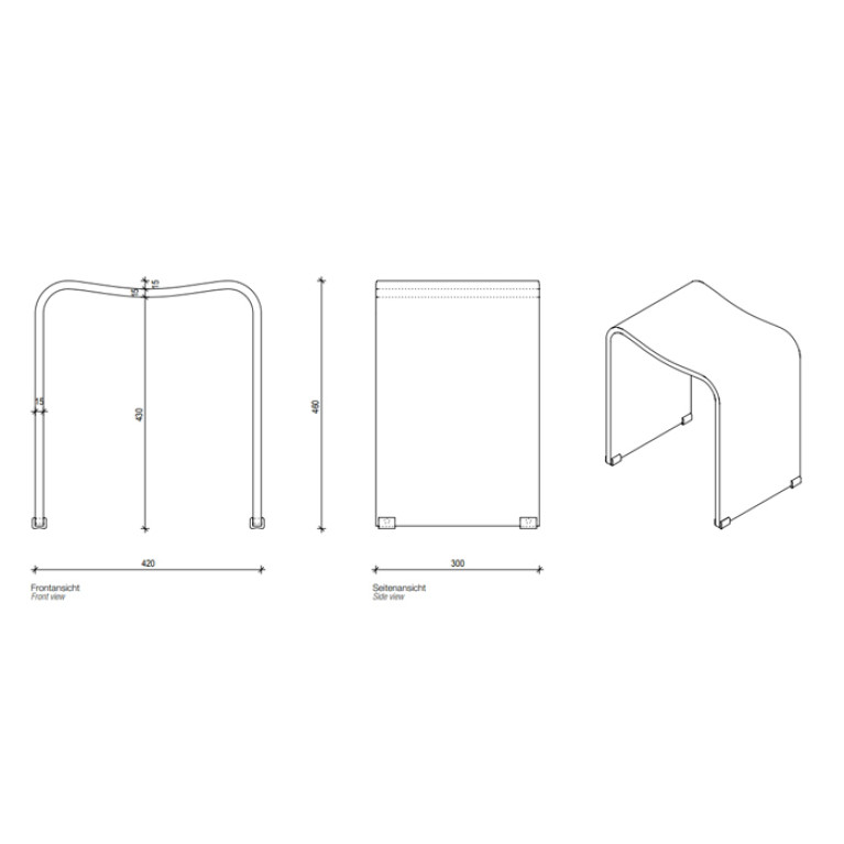 Decor Walther DW 80 Табурет 40x30x46см, акрил, цвет: черный