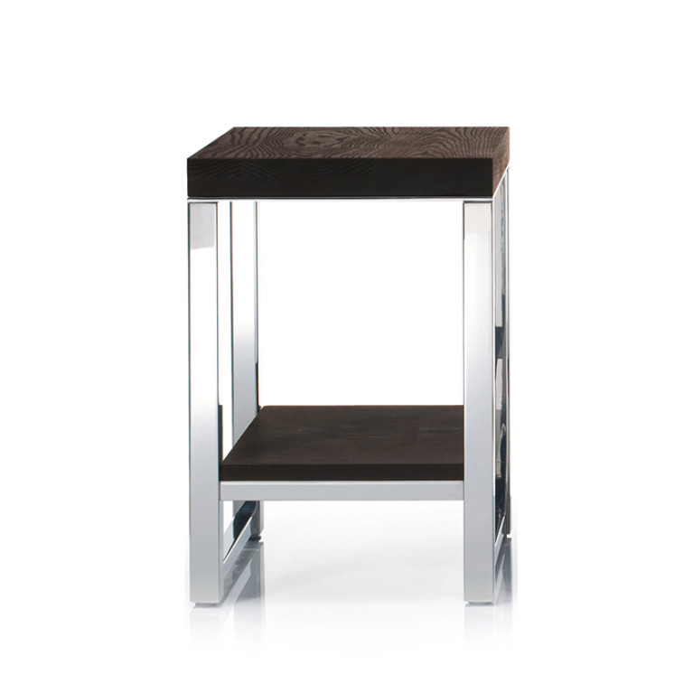 Decor Walther Wood HM Табурет 30x30x44см, цвет: сталь полированная / темный ясень