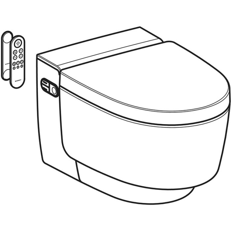 Geberit AquaClean Mera Comfort Унитаз-биде подвесной, белый / KeraTect, декор. панель: хром глянцевый (замена 146.214.21.1)
