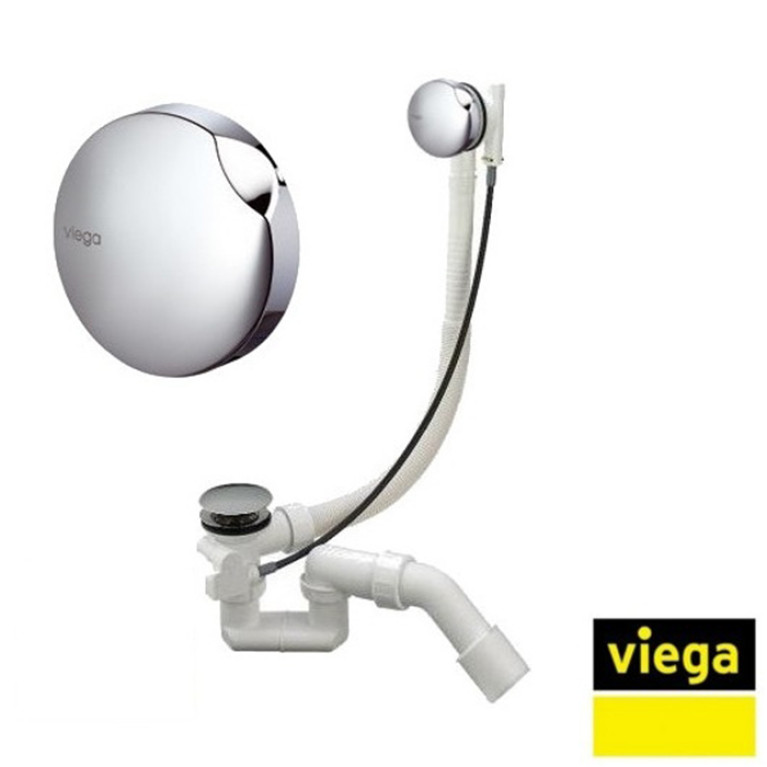 Viega Simplex слив-перелив УДЛИНЕННЫЙ с сифоном и отводным коленом 45 градусов, переливная труба L-600mm, хром (последние 5шт продаем с ваннами BETTE)