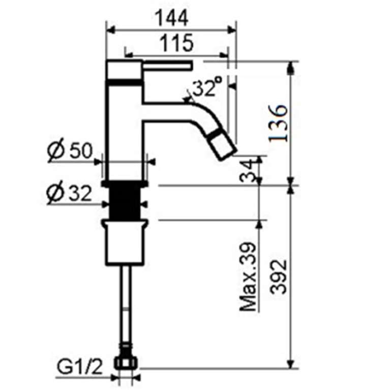 Plumberia Selection IXO Смеситель для биде без д/к, брашированное золото