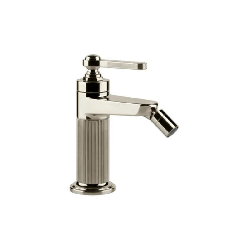 GESSI VENTI20 Смеситель для биде на 1 отверстие, однорычажный, в комплекте с донным клапаном, цвет Nickel PVD