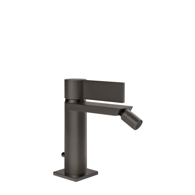 GESSI  INVERSO RIGATO Смеситель для биде с донным клапаном и соединительными шлангами, цвет: Black Metal Brushed PVD