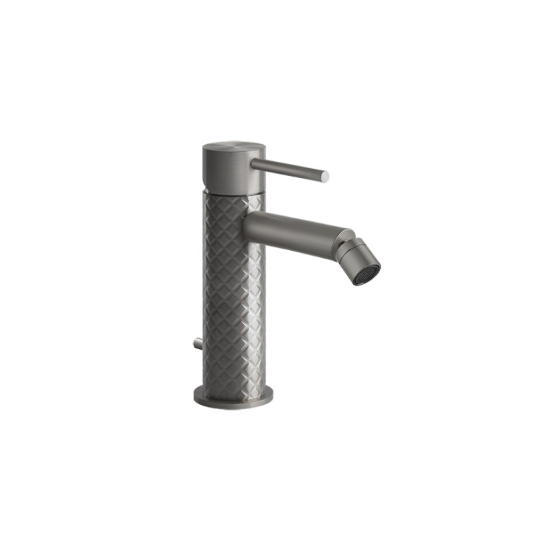 GESSI 316 Смеситель для биде на 1 отверстие с донным клапаном, излив 118мм, цвет: steel brushed