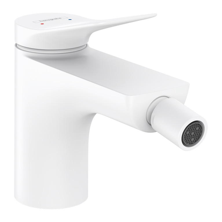 HANSGROHE VIVENIS Смеситель для биде на 1 отверстие, однорычажный, с донным клапаном, цвет белый матовый