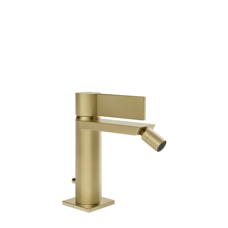 GESSI  INVERSO DIAMANTATO Смеситель для биде с донным клапаном и соединительными шлангами, цвет: Brass Brushed PVD